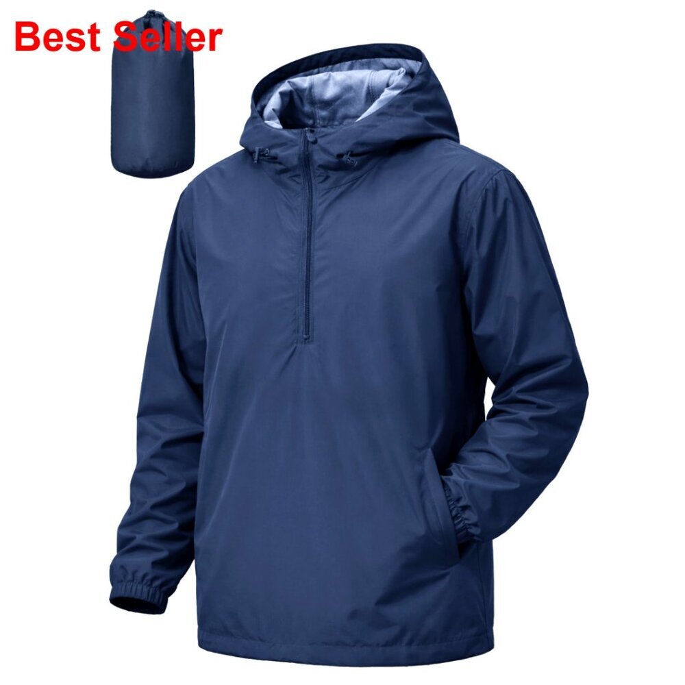 Waterproof Windbreaker Pullover Rain Jacket for Outdoor Activities